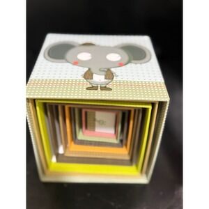 Janod Pyramid‎ Cubes Square Stacking Pyramid Toy Blocks Number Animals